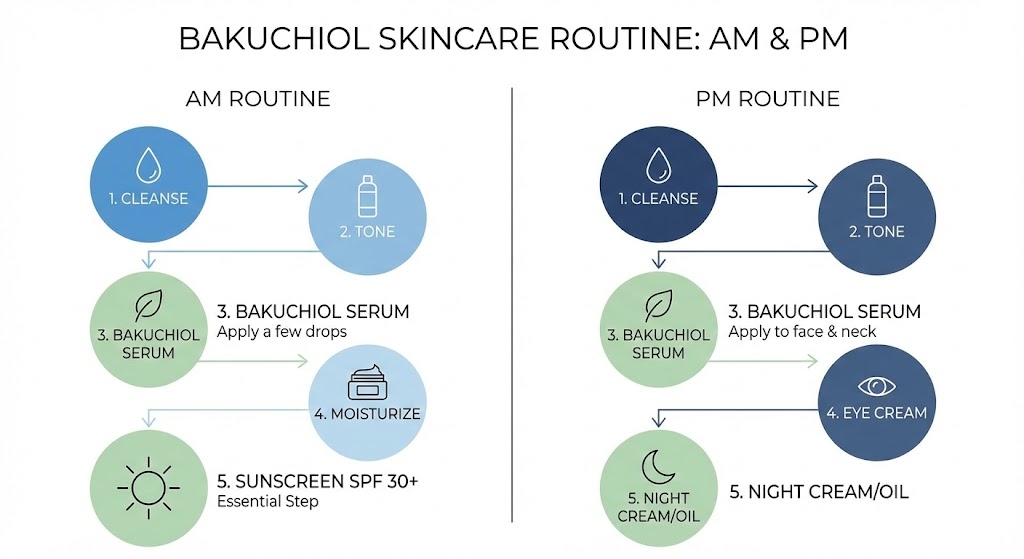 Daily skincare routine featuring bakuchiol